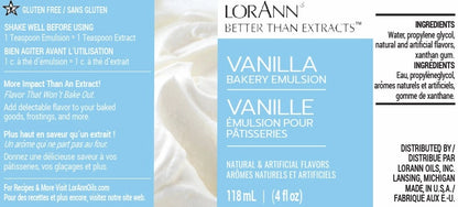 Vanilla Bakery Emulsion, 4oz, Lorann Oils