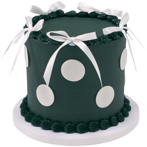 White Ribbon Bow Cupcake/Cake Decoration - 6