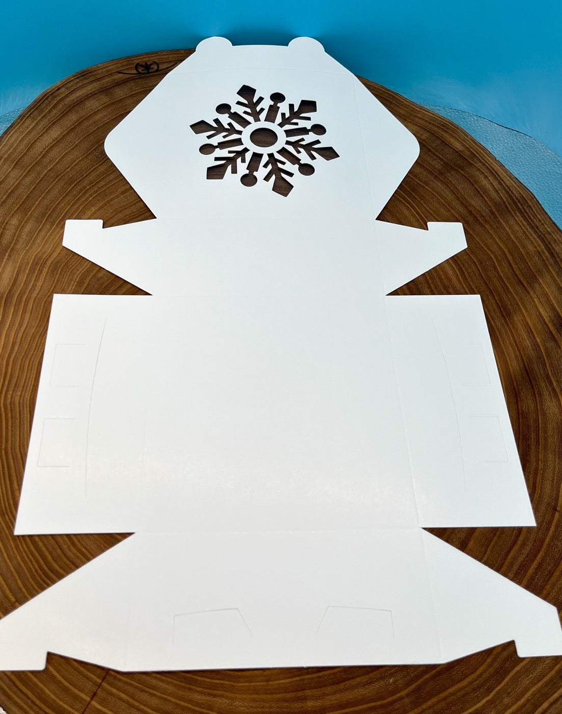 White Pastry Box with Snowflake Cutout - 6x6x2.5