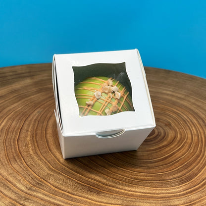 White Cocoa Bomb Box with Window for 1 Cocoa Bomb