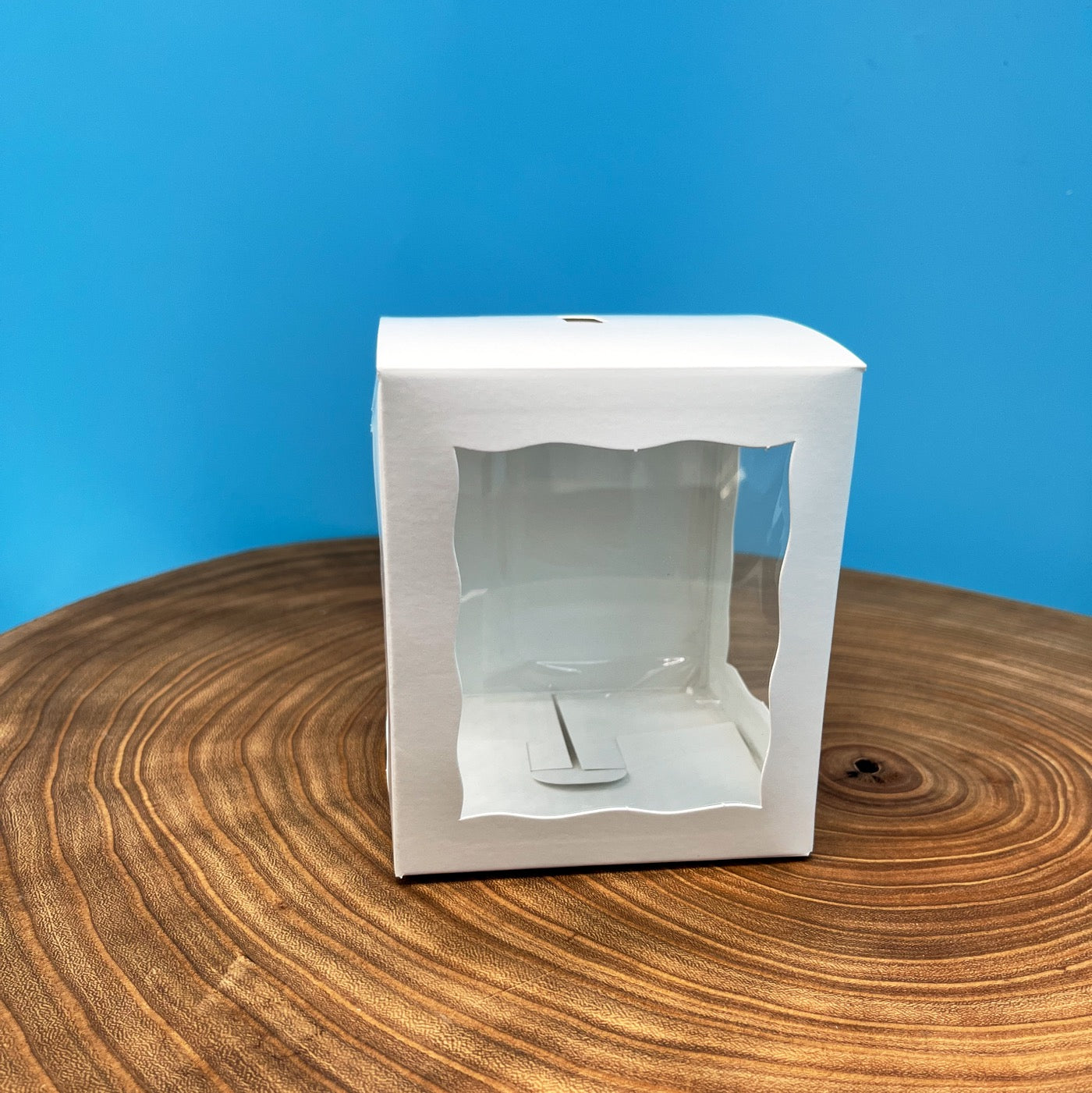 White Candy Apple Box with Window, 1 Piece Folding Box