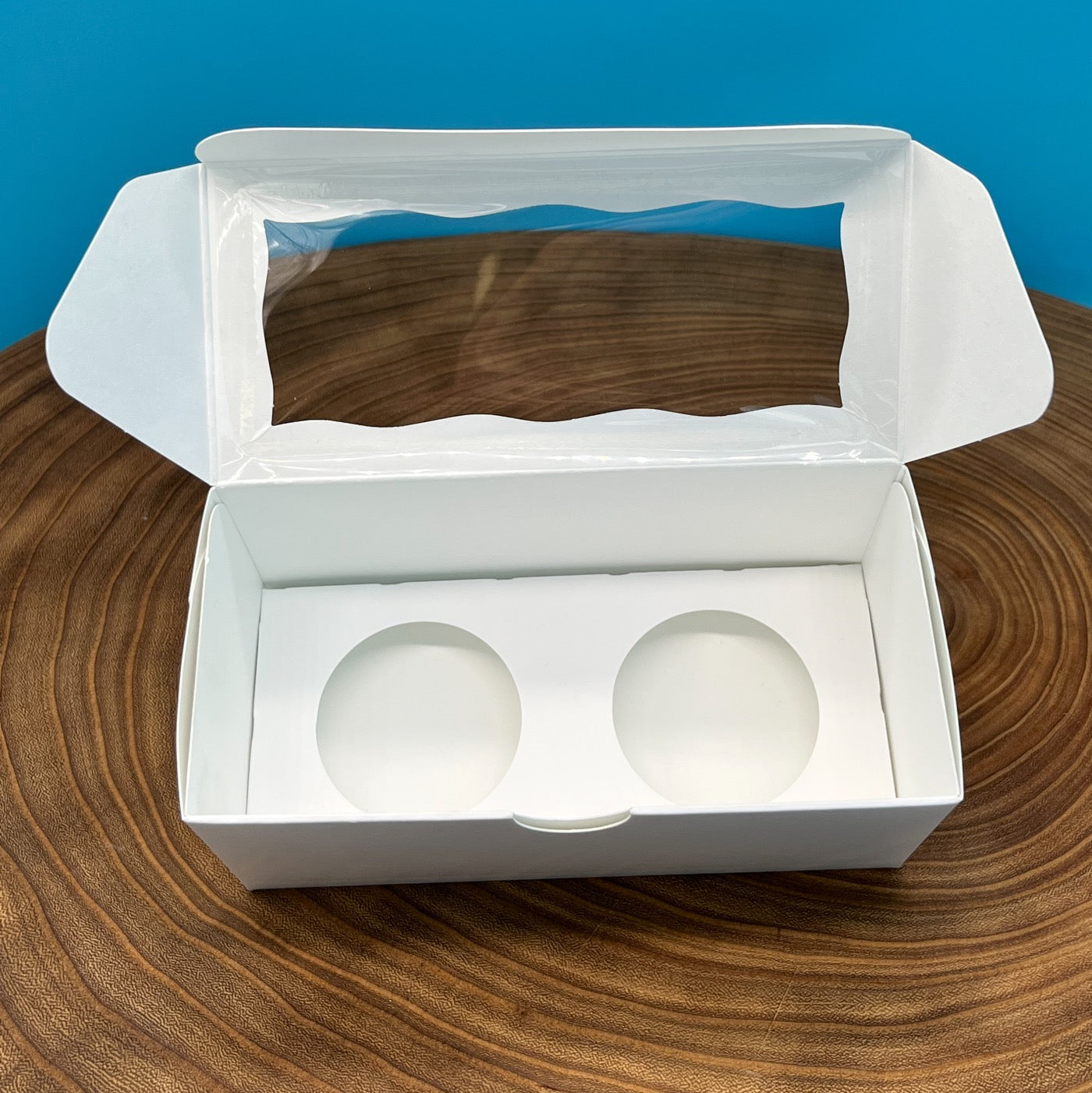 White Cocoa Bomb Box with Window for 2 Cocoa Bombs