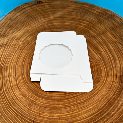 White Cookie Box with Window - 4 3/8 x 4 3/8 x 1