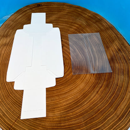 6 Inch, White Macaron Box with A Clear Sleeve