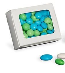 White Candy Box with Window, 4.5x3.5 inch, 1 Piece Folding Box