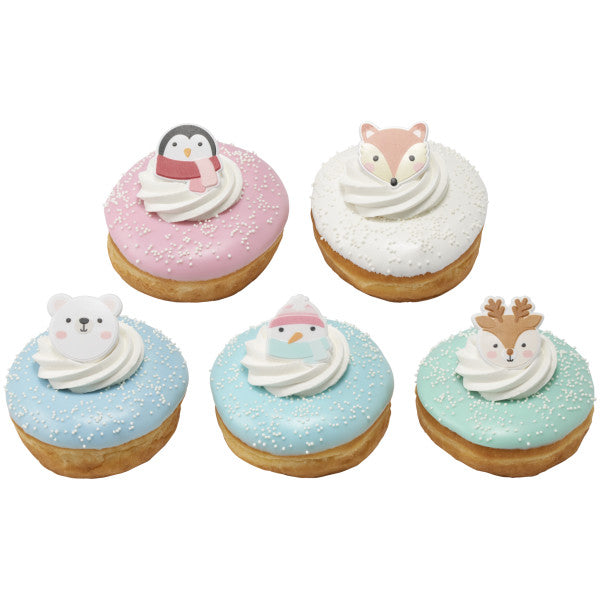 Winter Friends Cupcake Rings - 12 Rings