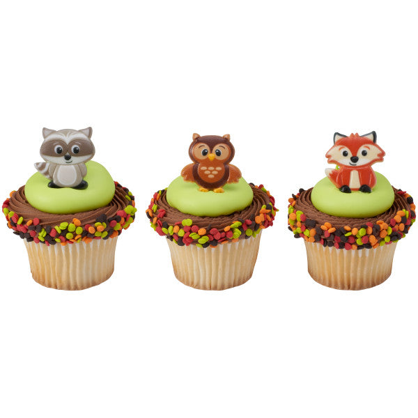 Woodland Animals Cupcake Rings - 12 Rings