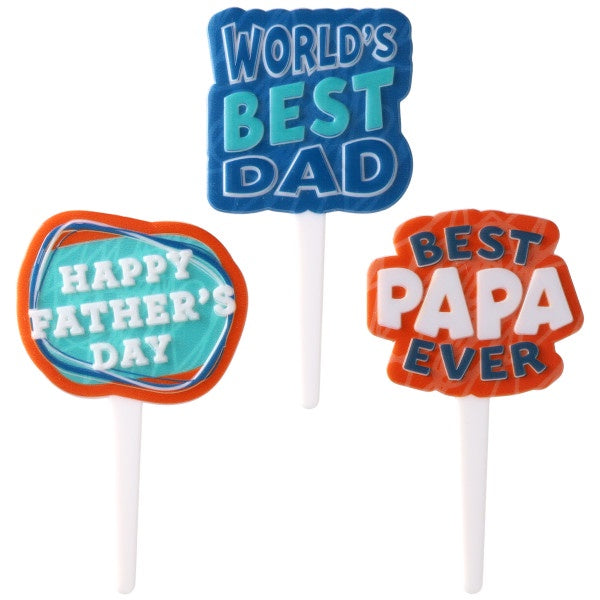 World's Best Dad Cupcake Picks - 12 Picks