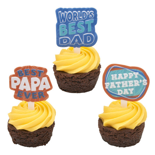World's Best Dad Cupcake Picks - 12 Picks