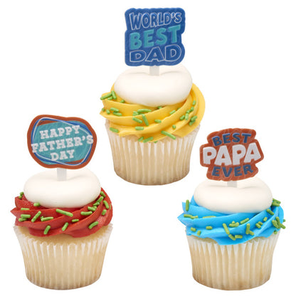 World's Best Dad Cupcake Picks - 12 Picks