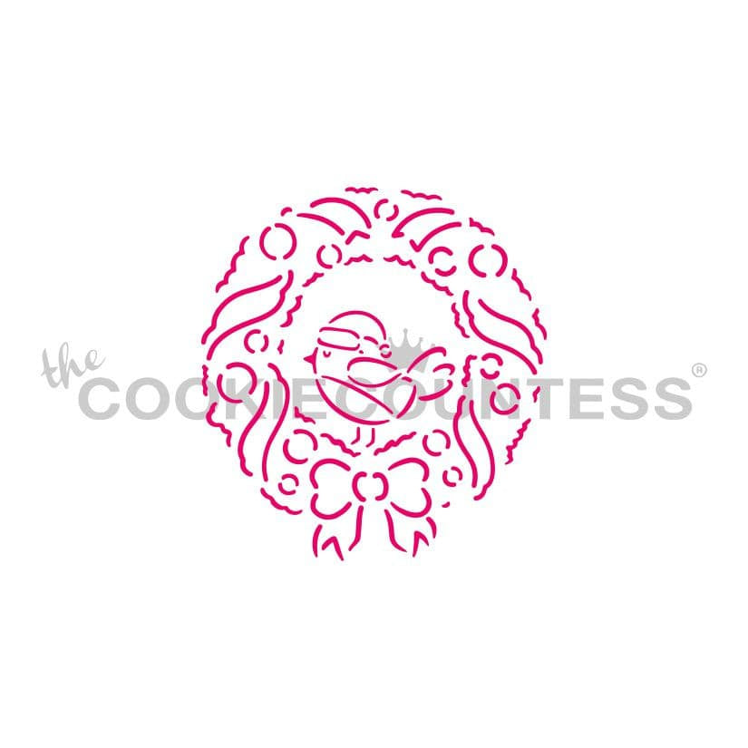 Wreath with a Bird PYO Stencil