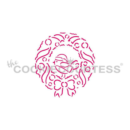 Wreath with a Bird PYO Stencil