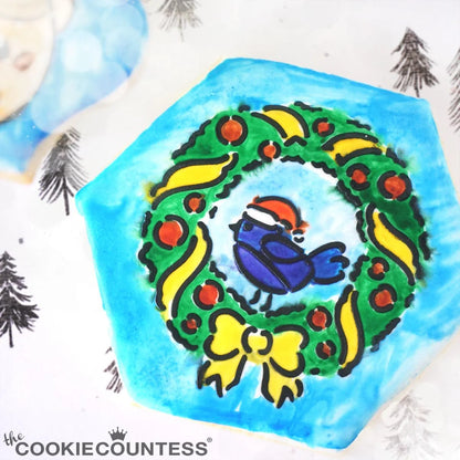 Wreath with a Bird PYO Stencil