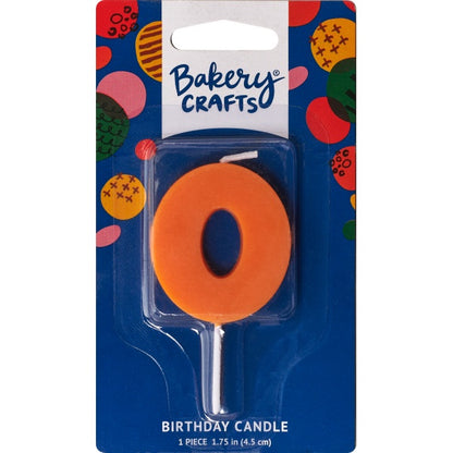Mini Block Number Candle - 0 - Orange