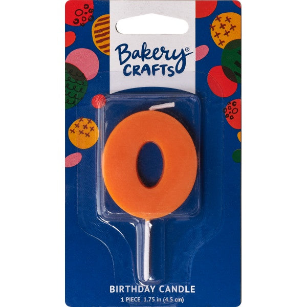 Mini Block Number Candle - 0 - Orange