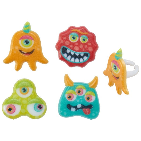 Eyeball Monsters Cupcake Rings - 12 Rings