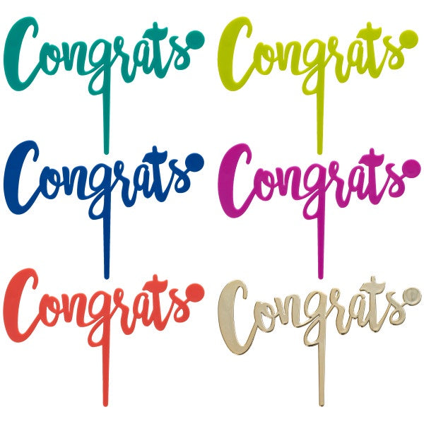 Congrats Assorted Color Candle Holder