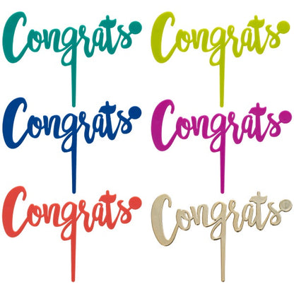 Congrats Assorted Color Candle Holder