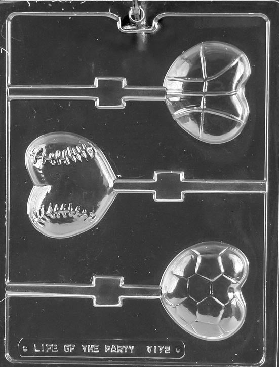 Heart Shape Sports Ball Lollipop Chocolate Mold
