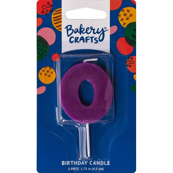 Mini Block Number Candle - 0 - Purple