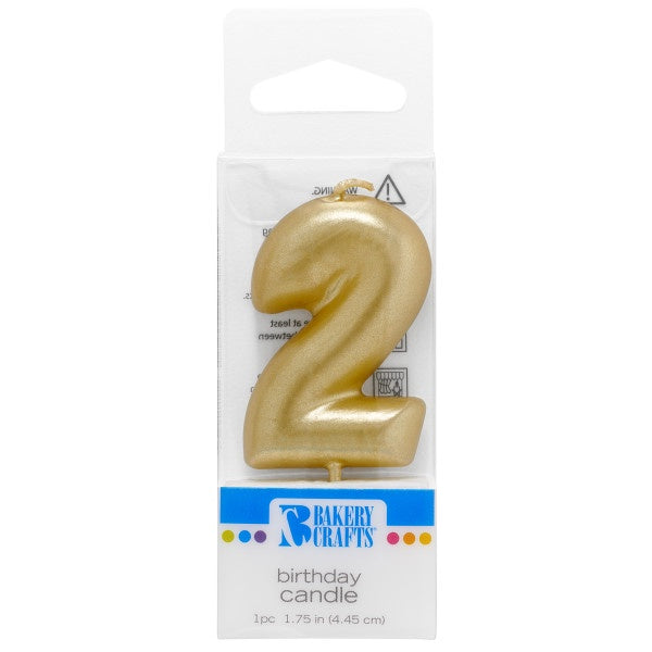 Gold Number 2 Candle