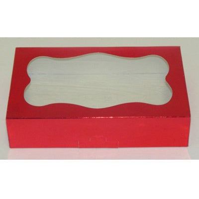 Red Foil Cookie Box with a Window