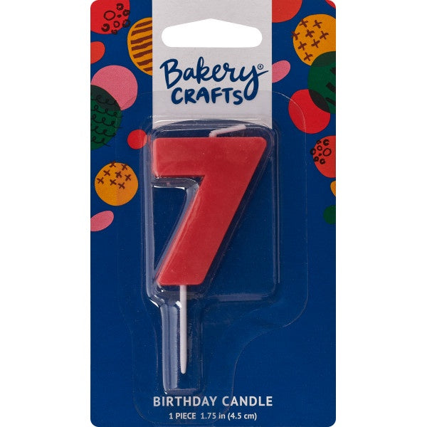 Mini Block Number Candle - 7 - Red