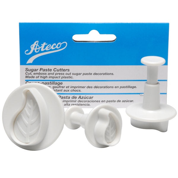 Ateco 3 Piece Curved Leaf Plunger Cutter