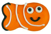 Cute Orange Fish Royal Icing Decoration - 1 Per Package