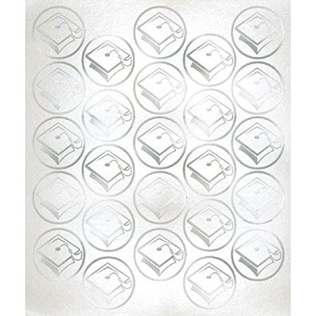 Graduation Seals - Silver - 50 seals