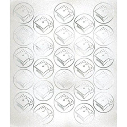 Graduation Seals - Silver - 50 seals