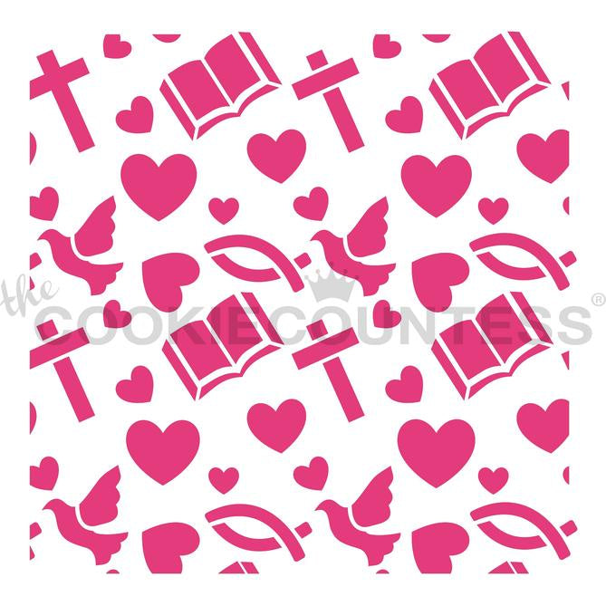 Christian Icons Pattern Stencil