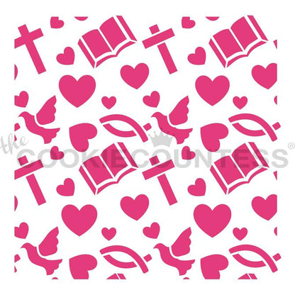 Christian Icons Pattern Stencil