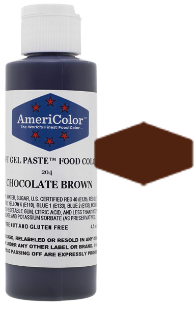 Chocolate Brown, Americolor Soft Gel Paste Food Color, 4.5oz
