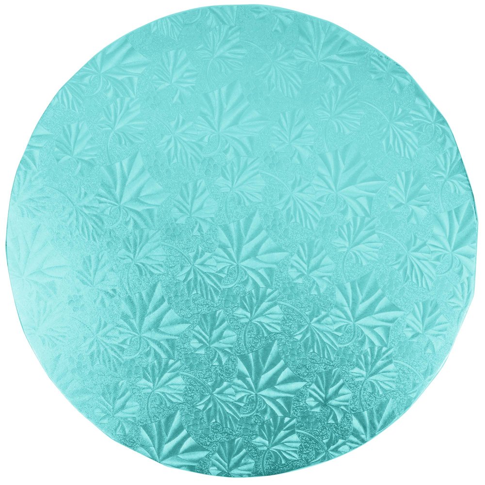 image of 10 inch round blue cake drum that is 1/2 inch thick