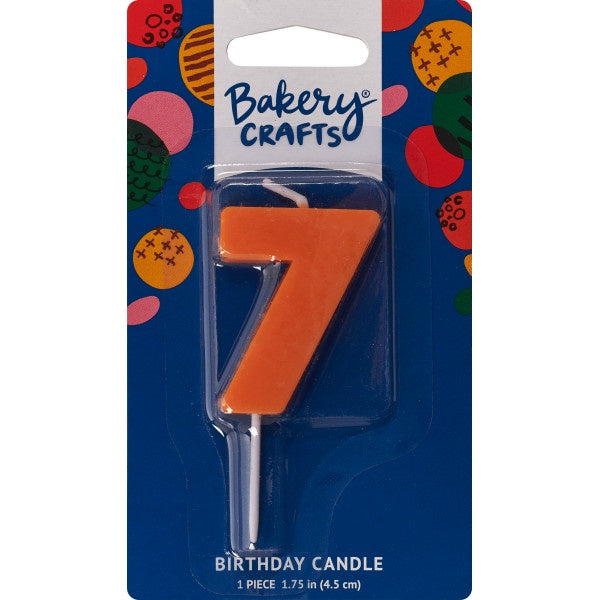 Mini Block Number Candle - 7 - Orange