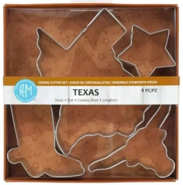 4 Piece Texas Cookie Cutter Set