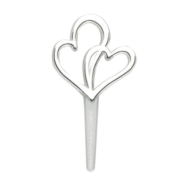 Silver Hearts Cupcake Picks - 12 Cupcake Picks
