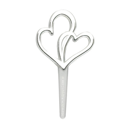 Silver Hearts Cupcake Picks - 12 Cupcake Picks