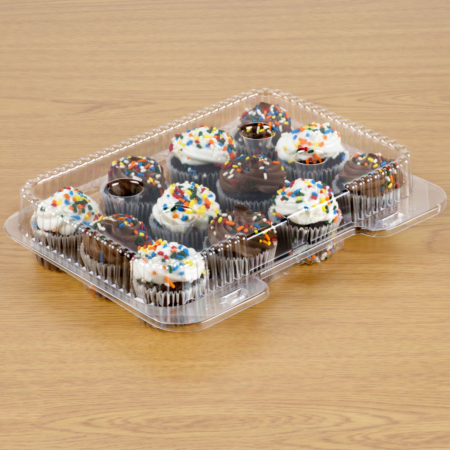 12 Count, Mini Size Plastic Cupcake Container
