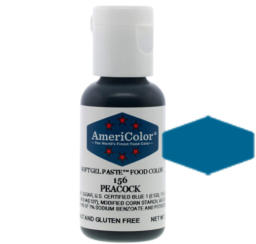 Peacock, Americolor Soft Gel Paste Food Color, .75oz