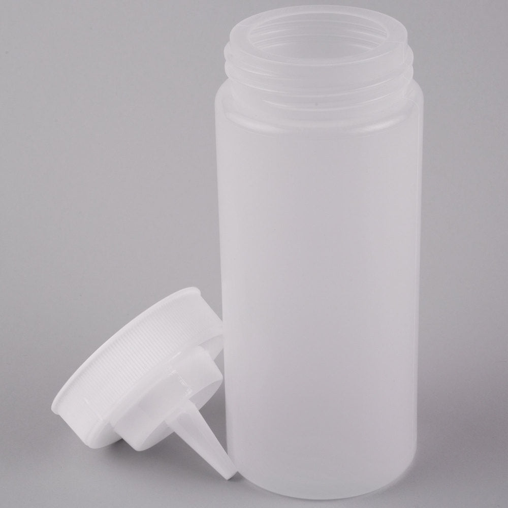 16oz, Wide Mouth Clear Squeeze Bottle