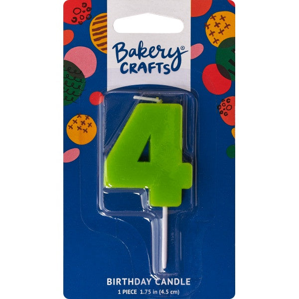 Mini Block Number Candle - 4 - Green