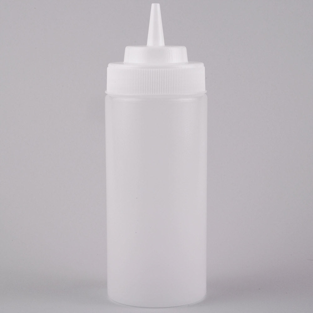 16oz, Wide Mouth Clear Squeeze Bottle