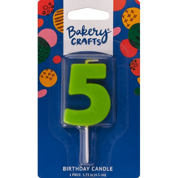 Mini Block Number Candle - 5 - Green