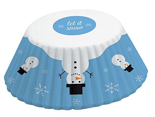 Blue Snowmen Baking Cups - 50 Cupcake Liners
