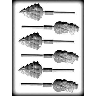 Christmas Tree And Snowman Lollipop Candy Mold