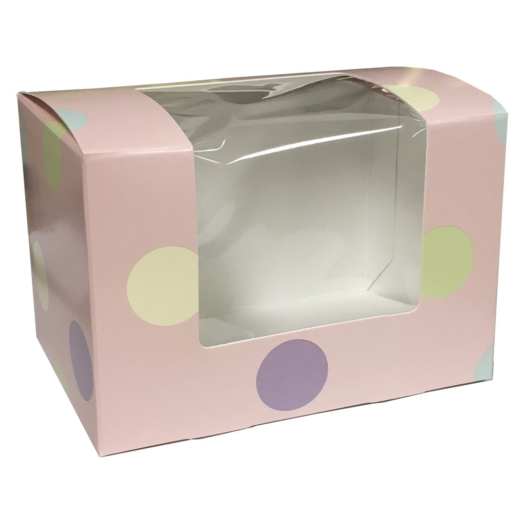 Pink Polka Dot Easter Egg Box, Half (.5) LB, 1 Piece Folding Box, 4730PD