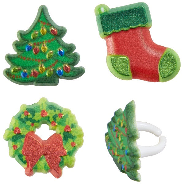 Christmas Whimsical Assortment Cupcake Rings - 12 Rings