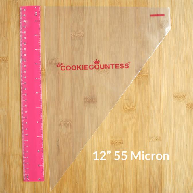 12 Inch, 55 Micron, Cookie Countess Tipless Piping Bags, Package of 100 Bags